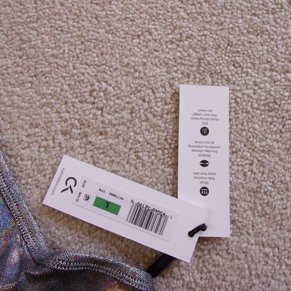 Women’s Calvin Klein Performance Cropped Tank Top Size Large Luster Silver - Picture 8 of 11